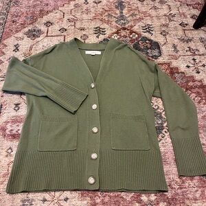 Women's Loft Green Cardigan Sweater